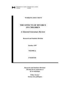 THE EFFECTS OF DIVORCE ON CHILDREN A Selected Literature
