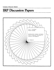 IRP Discussion Papers - Institute for Research on Poverty