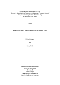 A Meta-Analysis of German Research on Divorce Risks