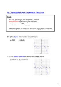 1.4 Characteristics of Polynomial Functions