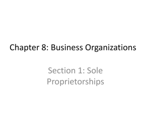Chapter 8: Business Organizations
