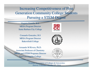 Increasing Competitiveness of First Generation Community College