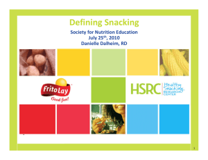 Defining Snacking - Society for Nutrition Education and Behavior