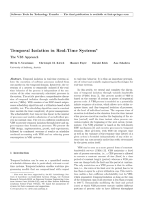 Temporal Isolation in Real-Time Systems: The VBS Approach