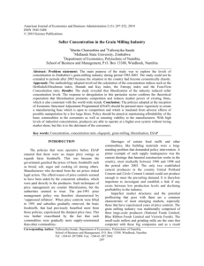 Seller Concentration in the Grain Milling Industry