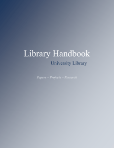 Library Handbook - Student and Faculty Portal