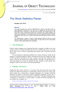 The Stock Statistics Parser - The Journal of Object Technology