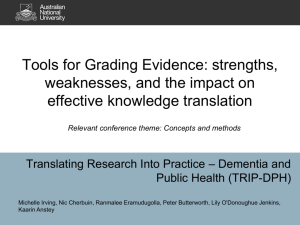 Tools for Grading Evidence: strengths