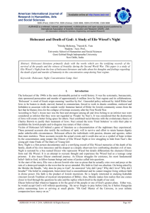 Holocaust and Death of God: A Study of Elie Wiesel's Night