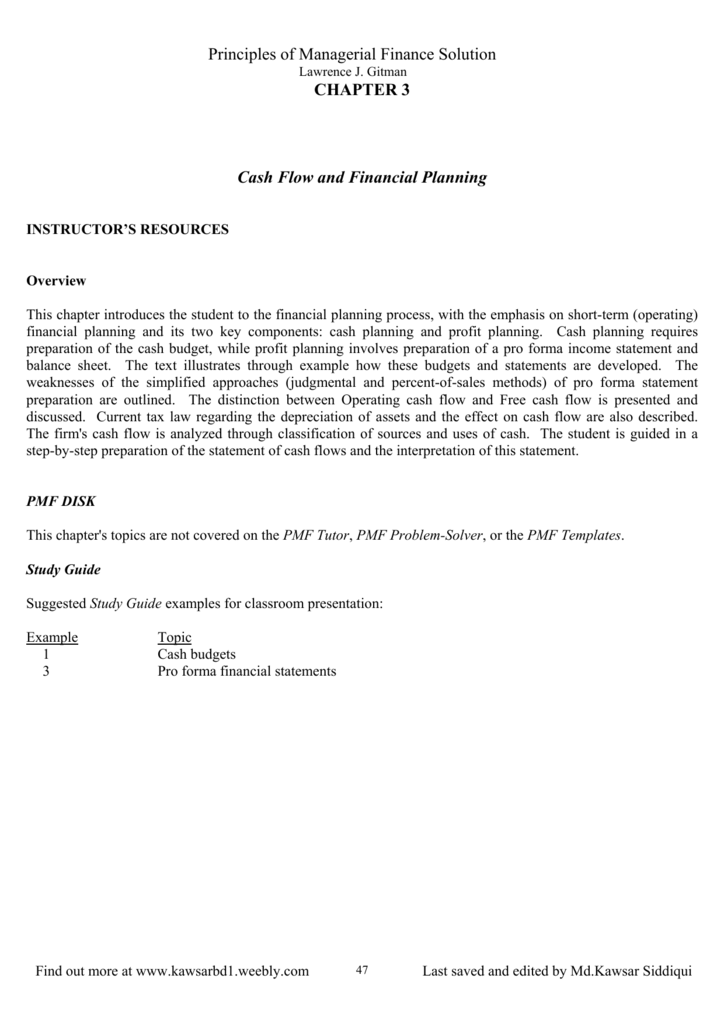 principles of managerial finance solution chapter 3 cash flow understanding trial balance