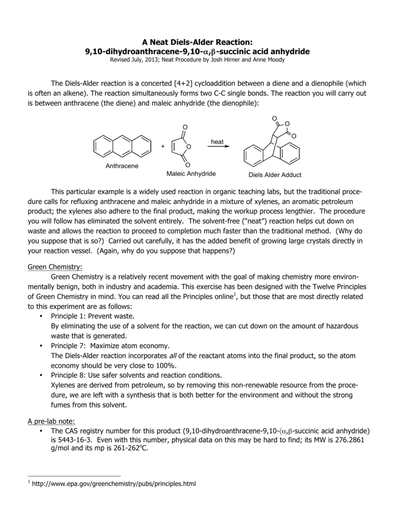 9 10 dihydroanthracene 9 10 a b succinic anhydride
