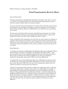 Final Examination Review Sheet