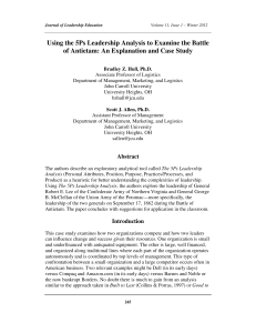 Using the 5Ps Leadership Analysis to Examine the Battle of Antietam