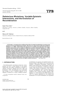 Deleterious Mutations, Variable Epistatic Interactions, and the