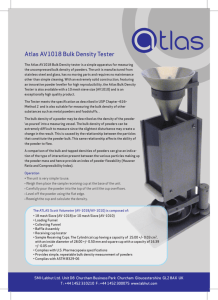 Atlas AV1018 Bulk Density Tester