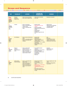 Scope and Sequence - Future – English For Results