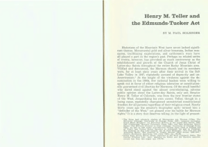 Henry M. Teller and the Edmunds-Tucker Act
