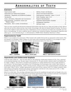 Abnormalities of Teeth - UMKC School of Dentistry