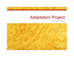 Adaptation Project