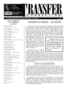 Virginia's Chief Transfer Officers - State Council of Higher Education