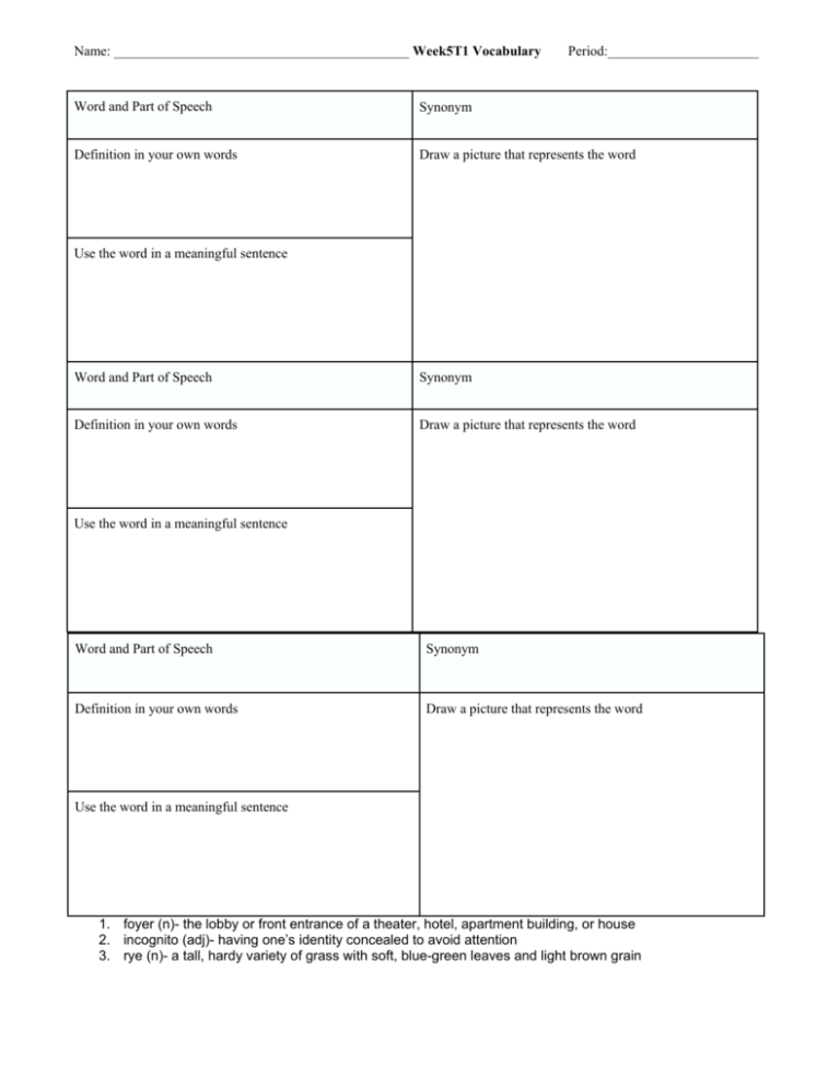 Wk5 T1 Vocabulary