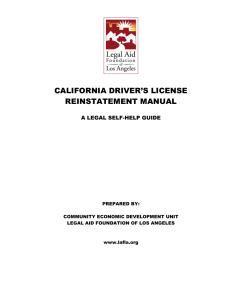 California Driver's License Reinstatement Manual