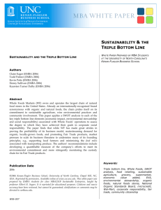 Sustainability and the Triple Bottom Line