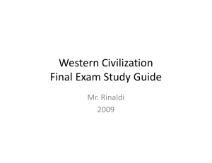 Western Civilization Final Exam Study Guide