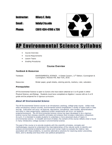 AP Environmental Science Syllabus