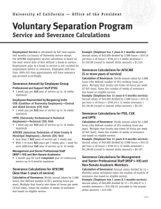 Service and Severance Calculation Worksheet