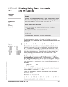 NBT4-43 Dividing Using Tens, Hundreds, and Thousands