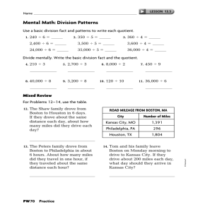 Mental Math: Division Patterns