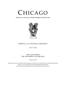 Removal as a Political Question - University of Chicago Law School