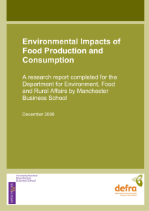 DEFRA - "Environmental impacts of Food Production and