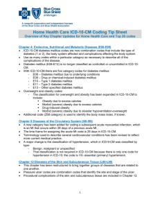 Home Health Care ICD-10-CM Coding Tip Sheet