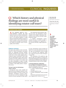Which history and physical findings are most useful in identifying