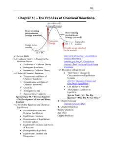Study Guide Chapter 16: The Process of Chemical Reactions