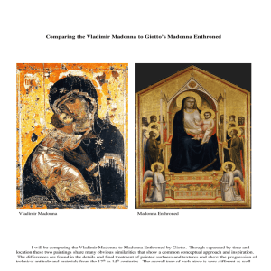 Comparing the Vladimir Madonna to Giotto's Madonna Enthroned