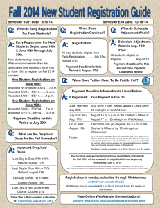 When Is Early Registration For New Students? When Does