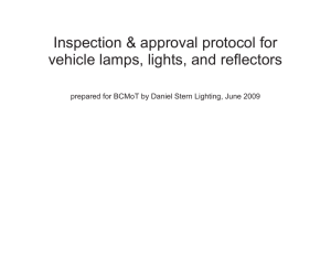 Inspection & approval protocol for vehicle lamps, lights, and