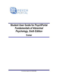 Student User Guide for PsychPortal Fundamentals of Abnormal