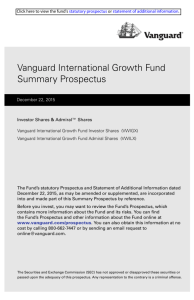 Vanguard International Growth Fund Summary Prospectus Investor