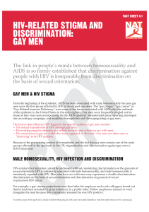 HIV-RELATED STIGMA AND DISCRIMINATION: GAY MEN