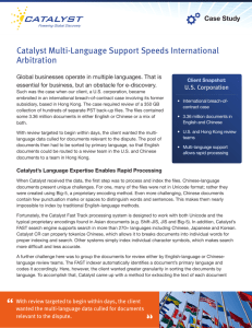 Catalyst Multi-Language Support Speeds International Arbitration