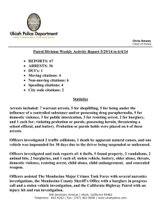 Patrol Division Weekly Activity Report 5/29/14 to 6/4/14 • REPORTS
