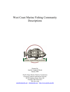 West Coast Marine Fishing Community Descriptions
