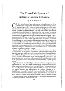 The Three-Field System of Sixteenth, Century Lithuania