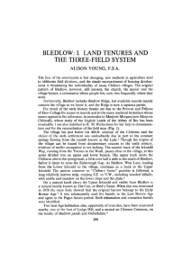 BLEDLOW: I. LAND TENURES AND THE THREE