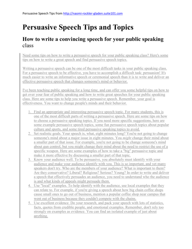 complaint speech topics