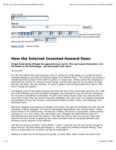 Wired 12.01: How the Internet Invented Howard Dean